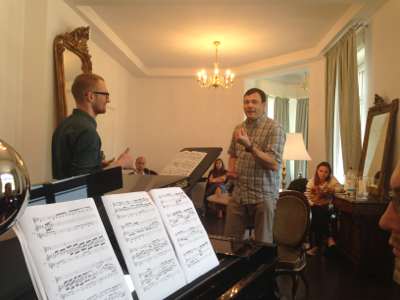 Der deutsche Counter-tenor Andreas Scholl bei einem Meisterkurs, Sankt Goar International Music Festival und Akademie